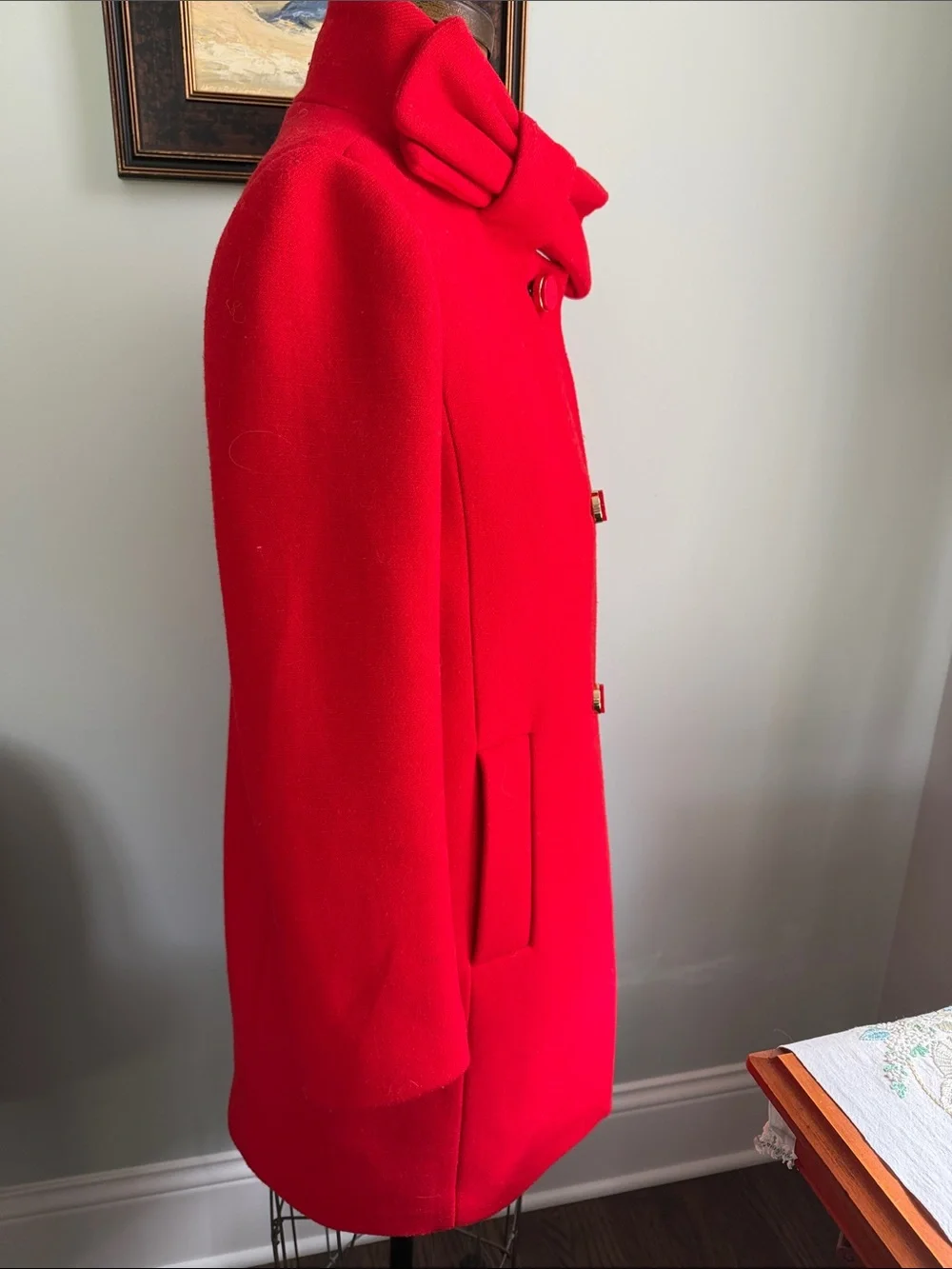 kate spade Red Wool Coat with Satin Lining